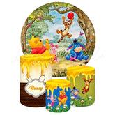 Winnie the Pooh Round Backdrop and Cylinder Kit for Kids