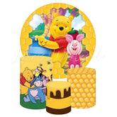 Winnie the Pooh Round Backdrop and Cylinder Kit for Parties