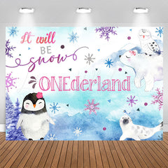 Lofaris Winter Animals Mountain 1St Birthday Backdrop For Girls