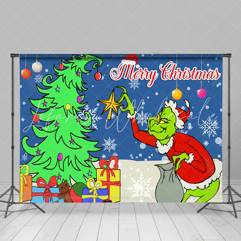 Lofaris Winter Monster Snowflake Tree Christmas Backdrop