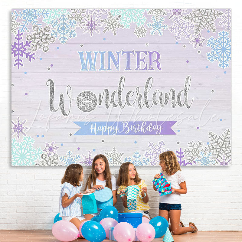 Lofaris Winter One-derland Snowflake Photo Backdrop for Birthday