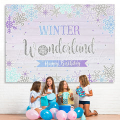 Lofaris Winter One-derland Snowflake Photo Backdrop for Birthday