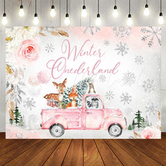 Lofaris Winter Onederland Animals Truck 1St Birthday Backdrop