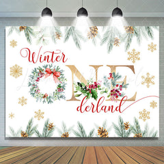 Lofaris Winter Onederland Christmas Happy Birthday Backdrop