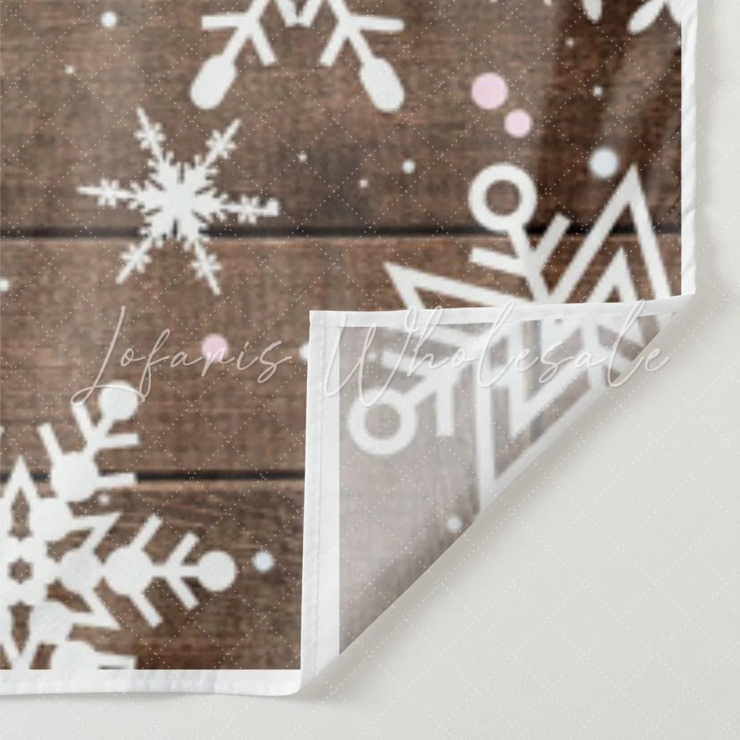 Lofaris Winter Onederland Snowflake Wood Girl Birthday Backdrop