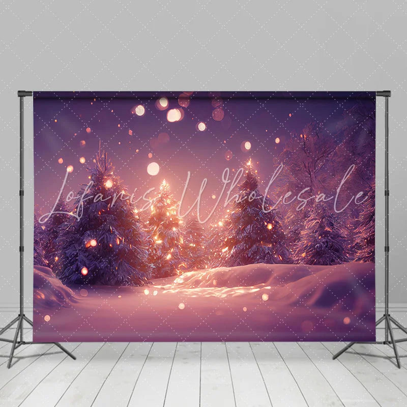 Lofaris Winter Shining Spark Bokeh Trees Christmas Backdrop