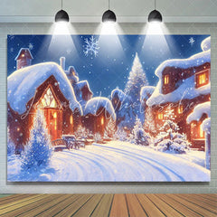 Lofaris Winter Snowflake Quiet Village Christmas Backdrop