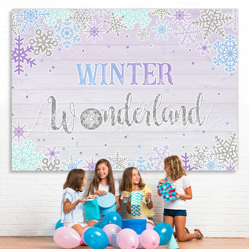 Lofaris Winter Wonderland Snowflake Wood 1St Birthday Backdrop