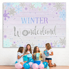 Lofaris Winter Wonderland Snowflake Wood 1St Birthday Backdrop