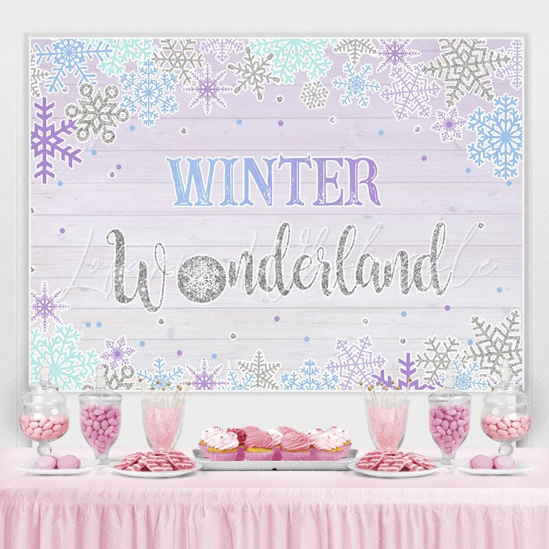 Lofaris Winter Wonderland Snowflake Wood 1St Birthday Backdrop