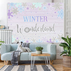 Lofaris Winter Wonderland Snowflake Wood 1St Birthday Backdrop