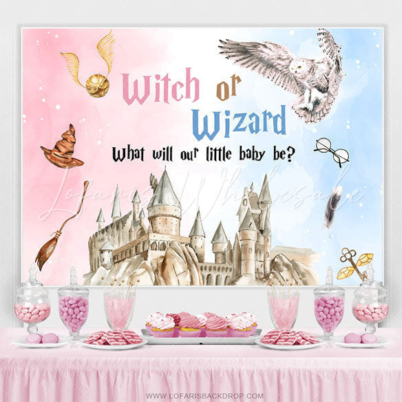 Lofaris Witch Or Wizard Castle Owl Baby Shower Backdrop