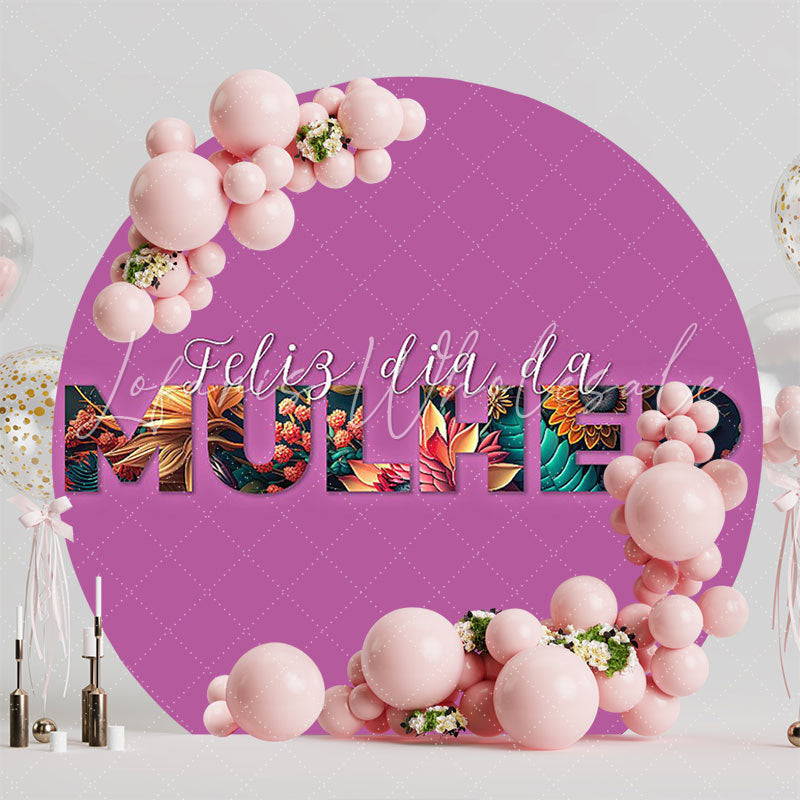 Women’s Day Floral Round Backdrop for Celebration Party