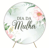Womens Day Green Round Backdrop for Special Event