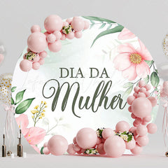 Womens Day Green Round Backdrop for Special Event