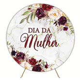 Womens Day Marsala Round Backdrop for Womens Event