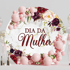 Womens Day Marsala Round Backdrop for Womens Event