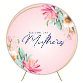 Womens Day Pink Round Backdrop for Inspiring Event