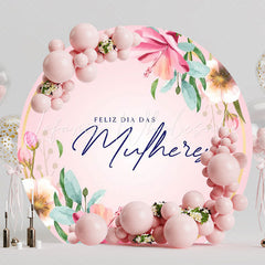Womens Day Pink Round Backdrop for Inspiring Event