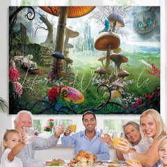 Lofaris Wonderland Cat Fairy Tale Castle Birthday Party Backdrop