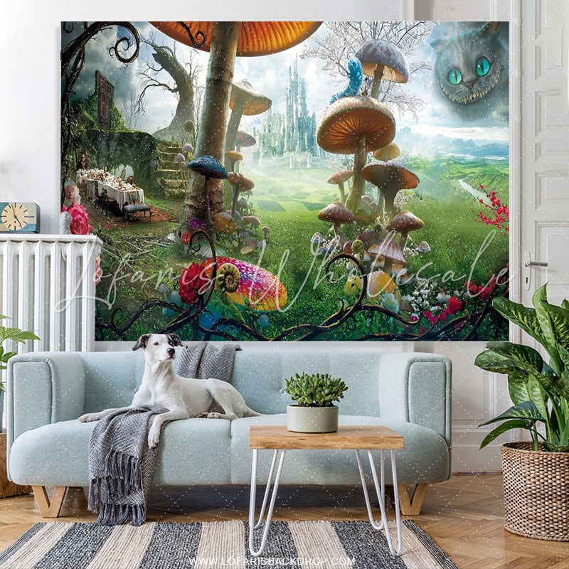 Lofaris Wonderland Cat Fairy Tale Castle Birthday Party Backdrop
