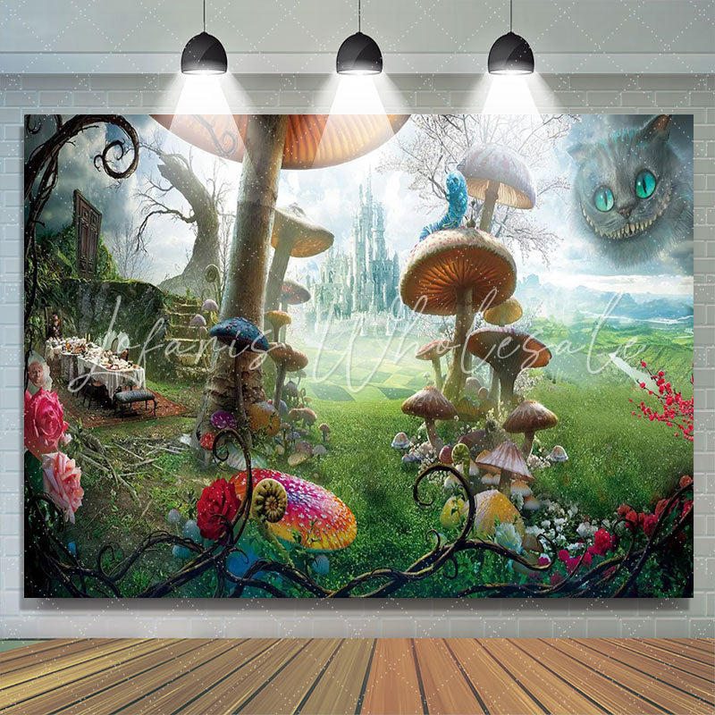 Lofaris Wonderland Cat Fairy Tale Castle Birthday Party Backdrop