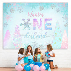 Lofaris Wonderland Snowflake Bokeh Photo Backdrop Winter