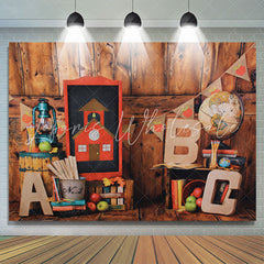 Lofaris Wood Back To School Backdrop for Children Photo Booth