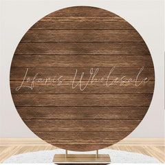 Lofaris Wood Circle Simple Baby Shower Custom Round Backdrop