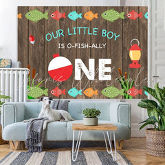 Lofaris Wood Gone Fishing Photoshoot backdrop for 1st Birthday