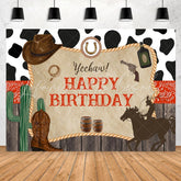 Lofaris Wooden And Horse Happy Birthday Backdorp For Party