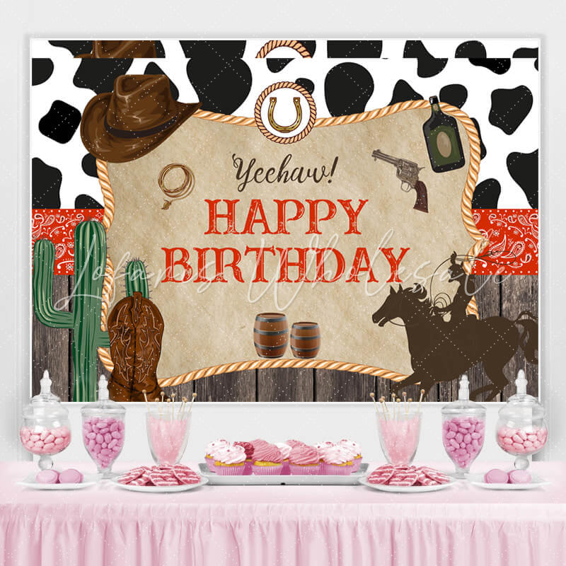 Lofaris Wooden And Horse Happy Birthday Backdorp For Party