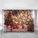 Lofaris Wooden Christmas Tree And Wreath Backdrop
