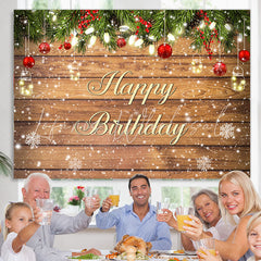 Lofaris Wooden Christmas Winter Snowflake Birthday Backdrop
