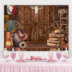 Lofaris Wooden Cowboy Cabin Cool Theme Happy Birthday Backdrop