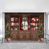 Lofaris Wooden Storage Cabinet Tableware Christmas Backdrop