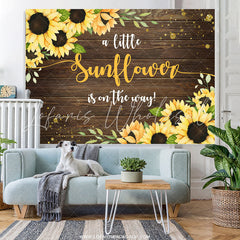 Lofaris Wooden Sunflower Is On The Way Baby Shower Backdrop