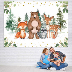 Lofaris Woodland Animals Jungle Theme Baby Shower Backdrop
