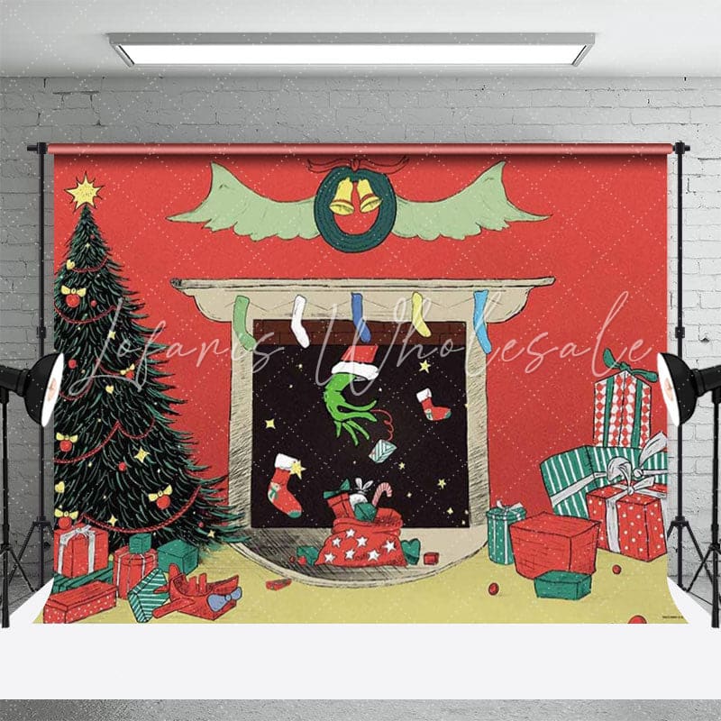 Lofaris Xmas Pine Tree Monster Stole Gift Christmas Backdrop