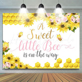 Lofaris Yellow And Pink Flowers Bee Theme Baby Shower Backdrop