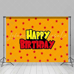 Yellow And Red Stars Pokemon Anime Theme Birthday Party Backdrop