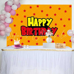 Yellow And Red Stars Pokemon Anime Theme Birthday Party Backdrop