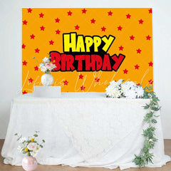 Yellow And Red Stars Pokemon Anime Theme Birthday Party Backdrop