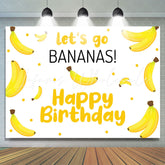 Lofaris Yellow Bananas Simple Happy Birthday Party Backdrop