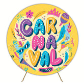 Yellow Carnival Round Backdrop for Carnival Celebration