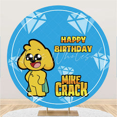 Lofaris Yellow Dogs Round Blue Boys Happy Birthday Backdrop