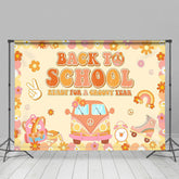 Lofaris Yellow Floral Car Groovy Back To School Backdrop
