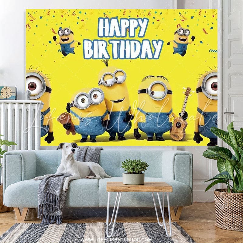 Lofaris Yellow Game Background For Kids Birthday Party Backdrop Decor