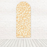 Yellow Leopard Print Arch Backdrop For Bold Animal-Themed Decor