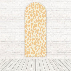 Yellow Leopard Print Arch Backdrop For Bold Animal-Themed Decor